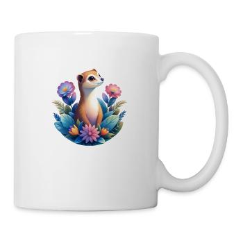 Surikate-Design im trendigen Grain-Look - Tasse - Weiß - Rechts