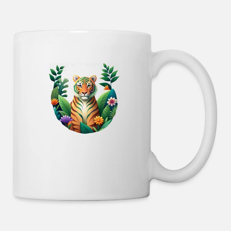 Tiger-Print mit Grain-Effekt - Tasse - Weiß
