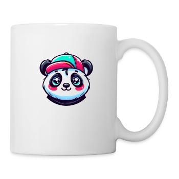 Cute Kawaii Panda Head with Cap - Mug - white - Right