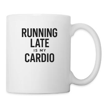 Courir en retard est mon cardio – Chemise tendance - Mug blanc - blanc - Droite