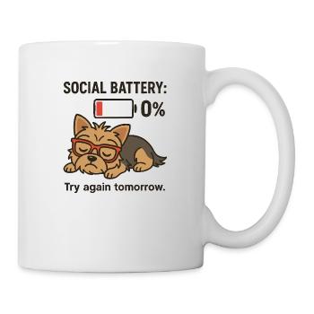 Social Battery 0 % – Réessayez demain - Mug blanc - blanc - Droite