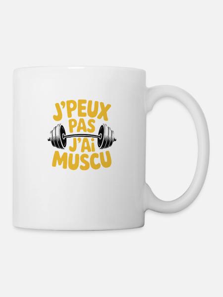 J’Peux Pas J’Ai Muscu – Humour Fitness & Haltères - Mug blanc - blanc