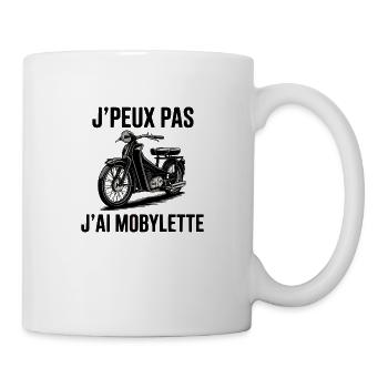 J'Peux Pas J'ai Mobylette – Design Vintage - Mug blanc - blanc - Droite