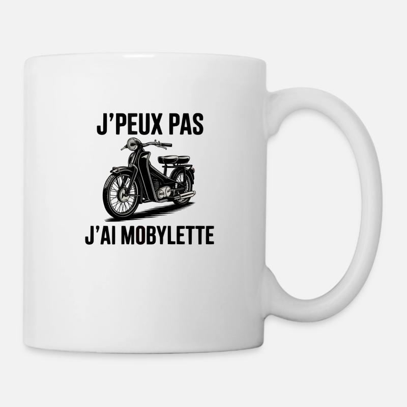 I Can't I Have Moped – Vintage Design - Mug - white