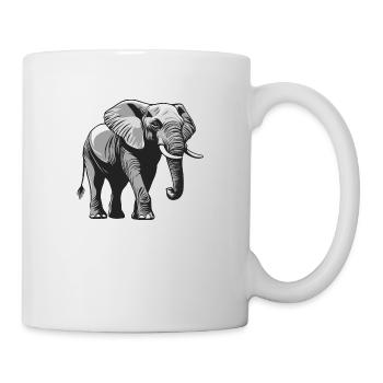 grauer Elefant - Tasse - Weiß - Rechts