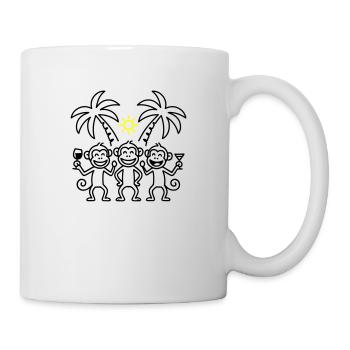 Singes de fête Palmiers de vacances - Mug blanc - blanc - Droite