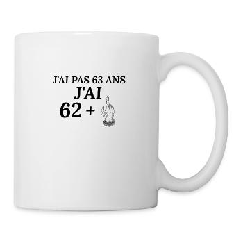 63 Jahre Jubiläum – originelles und elegantes Design - Tasse - Weiß - Rechts