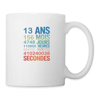 13 Ans en Secondes – Design Anniversaire Fun - Mug - white - Right
