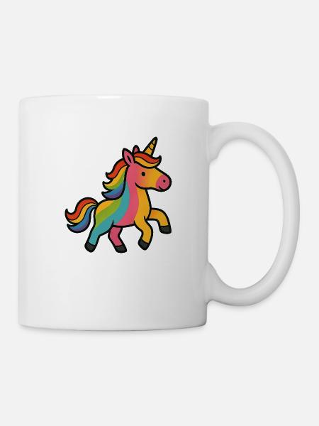Buntes Einhorn - Tasse - Weiß