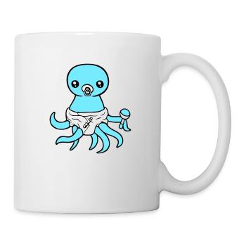 Octopus Bébé Hochet Couche Sucette Enfant Né - Mug blanc - blanc - Droite