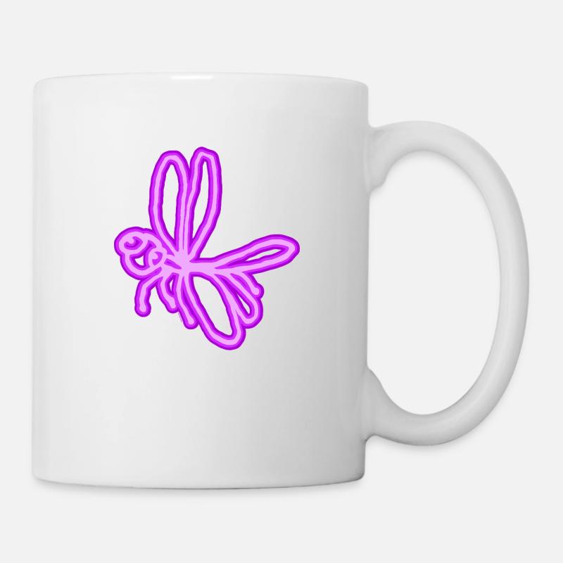 Libellule néon - Mug blanc - blanc
