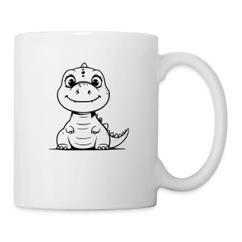 Pummeliger Dino als Vektorgrafik - Tasse - Weiß - Rechts