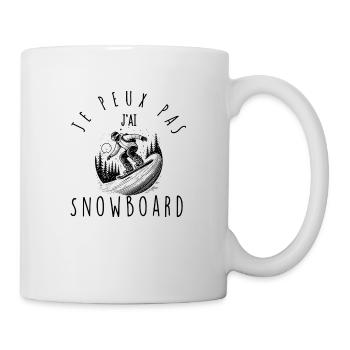 Je peux pas, j'ai Snowboard - Mug blanc - blanc - Droite