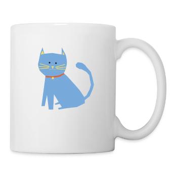 Blaue Katze - Tasse - Weiß - Rechts