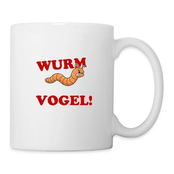 Der frühe Wurm fängt den Vogel - Tasse - Weiß - Rechts
