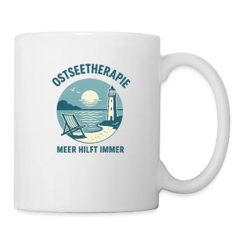Ostseetherapie - Meer hilft immer - Tasse - Weiß - Rechts