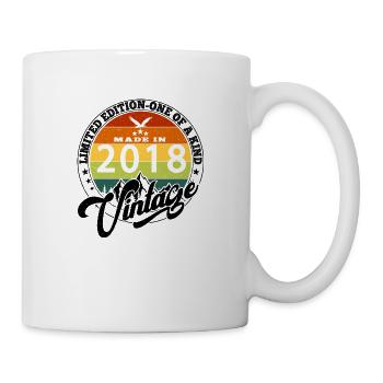 2018 Geburtstag Geboren im Jahr 2018 Jahrgang Retro. Editio - Tasse - Weiß - Rechts