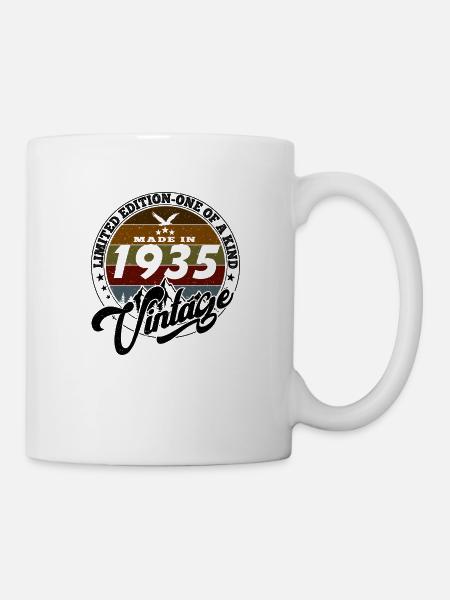 Vintage élégant : 1935 Cadeau rétro 1935 2025 - Mug blanc - blanc