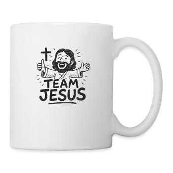 Équipe Jésus - Dessin animé amusant - Mug blanc - blanc - Droite