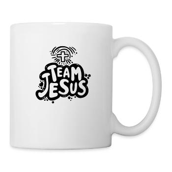 Logo de l’équipe Jésus - Noir - Mug blanc - blanc - Droite