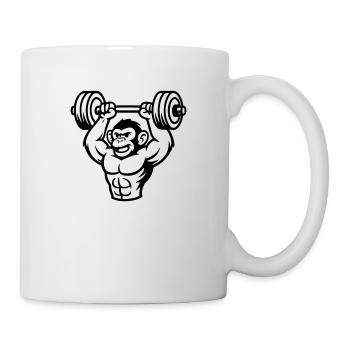 Muscle de musculation de singe - Mug blanc - blanc - Droite