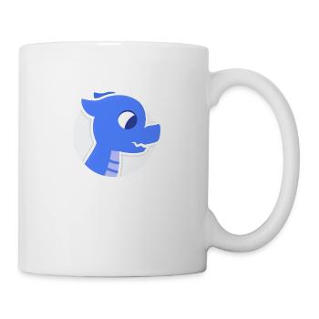 Niedlicher blauer gemütlicher Drache - Tasse - Weiß - Rechts