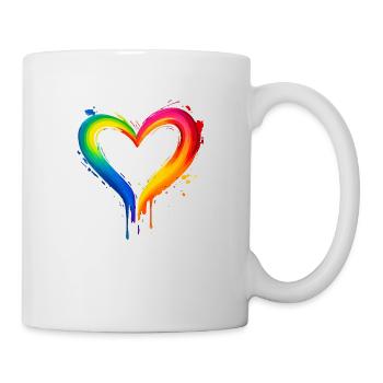 Rainbow Heart of Love and Support - Mug - white - Right