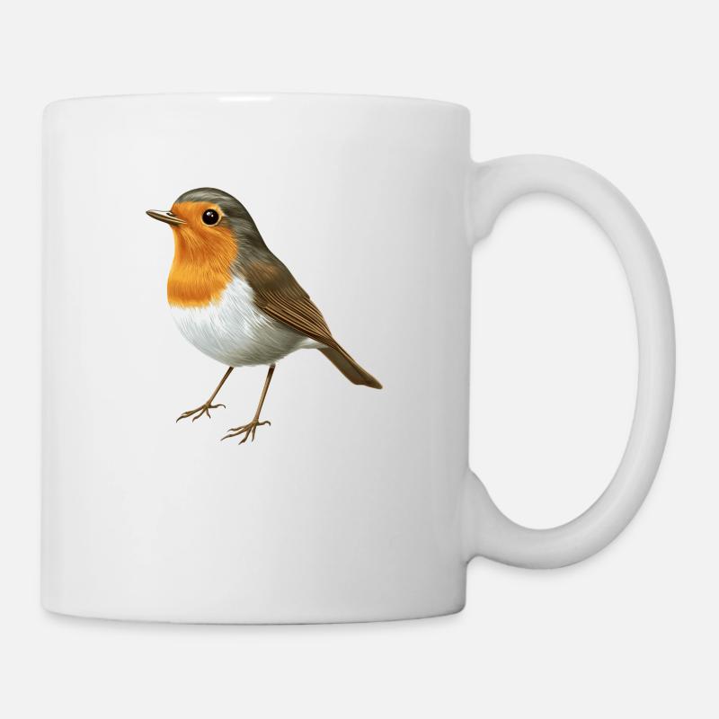 kleines Rotkehlchen - Tasse - Weiß