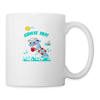 Coffee Spy Secret Sticker With Сyber-Marine Vibe - Mug - white - Right