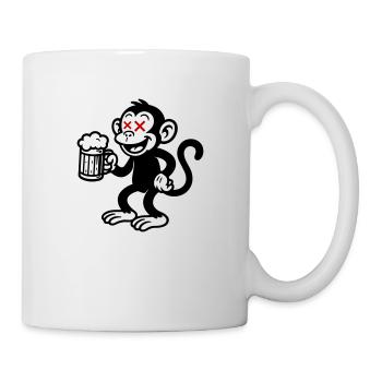 Monkey Beer Drinking - Mug blanc - blanc - Droite