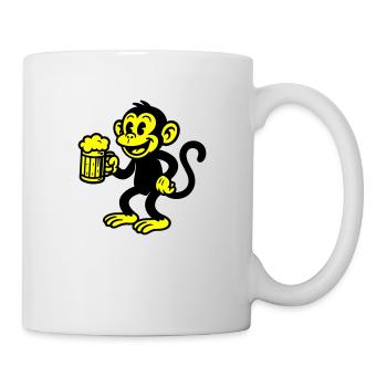 Monkey Beer Drinking - Mug blanc - blanc - Droite