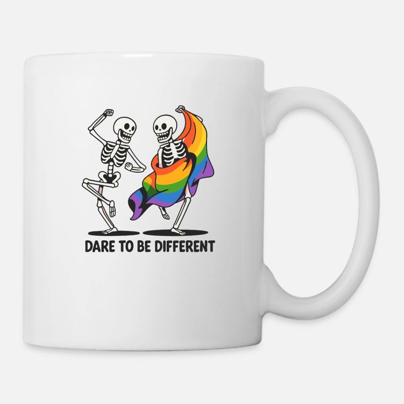 Trauen Sie sich, andere Skelette zu sein - Tasse - Weiß