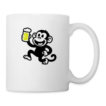 Bière de singe drôle - Mug blanc - blanc - Droite
