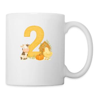 farm birthday / Bauernhof Geburtstag - Tasse - Weiß - Rechts