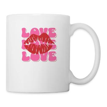 Lèvres d’amour rétro – Style Pop Art - Mug blanc - blanc - Droite
