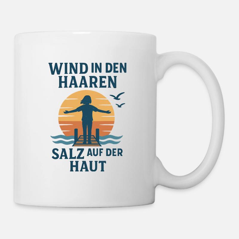 Wind Meer und Sonne - Tasse - Weiß