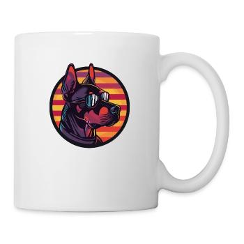 Dobermann Hund Cool Comic - Tasse - Weiß - Rechts