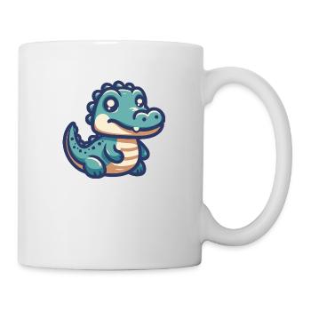 Lächelnder Alligator - Tasse - Weiß - Rechts