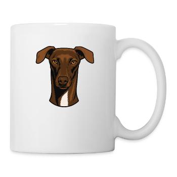 Galgo Español Portrait de tête - 20250604 - Mug blanc - blanc - Droite
