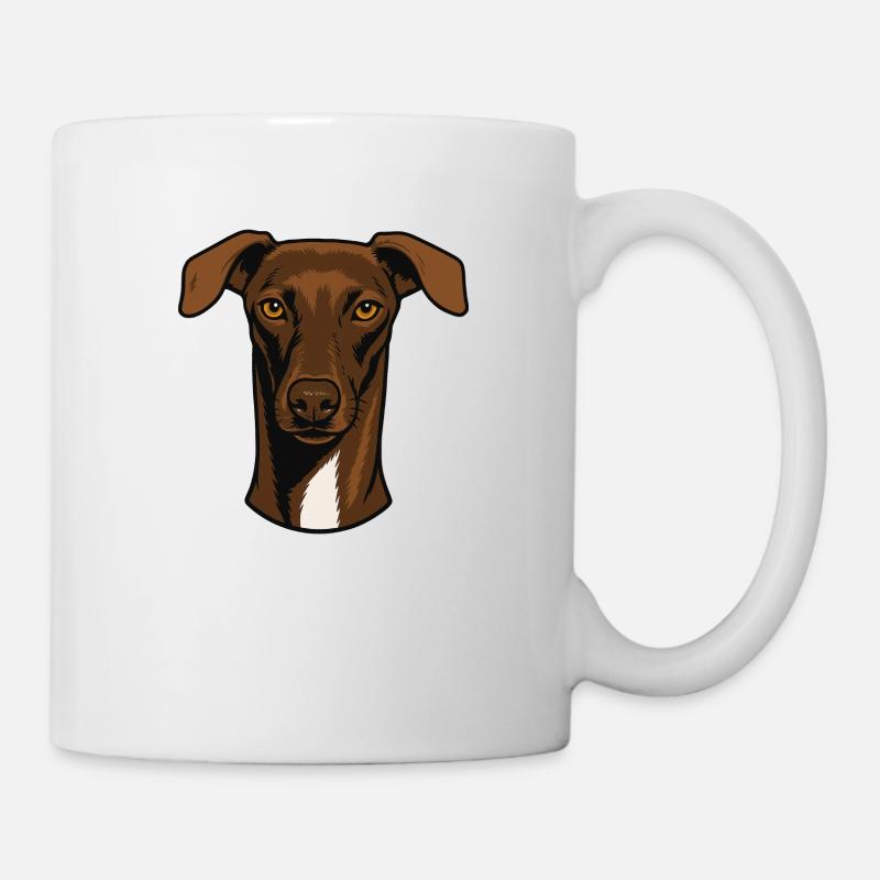 Galgo Español Portrait de tête - 20250604 - Mug blanc - blanc