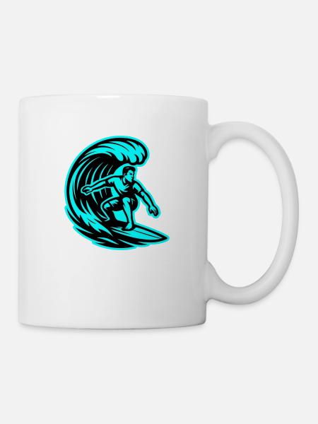 Surfer Welle Surfen - Tasse - Weiß