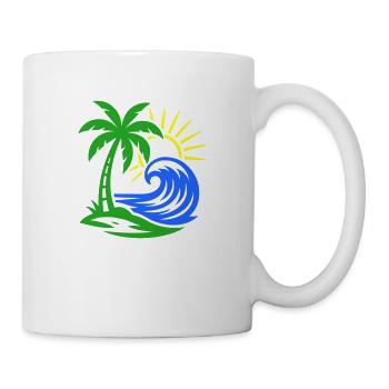 Palme Insel Ozean - Tasse - Weiß - Rechts