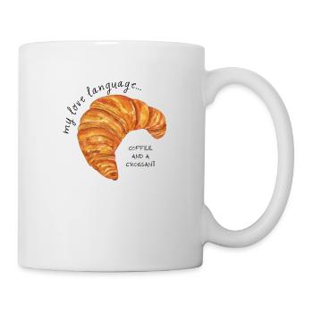 Croissant et café Amour Langue Petit-déjeuner - Mug blanc - blanc - Droite
