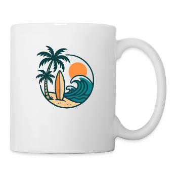 Planche de surf de l’île - Mug blanc - blanc - Droite