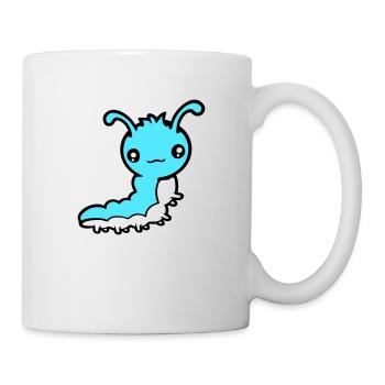Chenille mignonne petite larve amicale ver heureux - Mug blanc - blanc - Droite