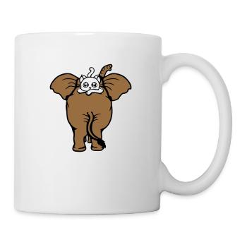 Cat Elephant Walking Team Lying Up 2 Friends Cute - Mug - white - Right