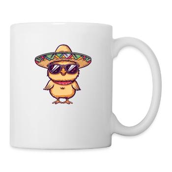 Kücken Huhn Comic Lustig Sombrero - Tasse - Weiß - Rechts