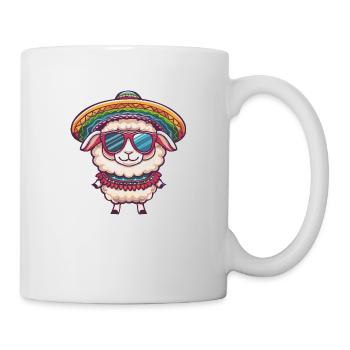 Schaf Comic Lustig Sombrero - Tasse - Weiß - Rechts