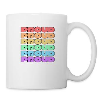 PROUD gay pride 6 rainbow colors - Mug - white - Right