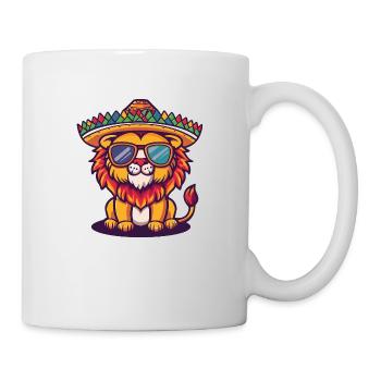 Lion Bande Dessinée Drôle Sombrero - Mug blanc - blanc - Droite